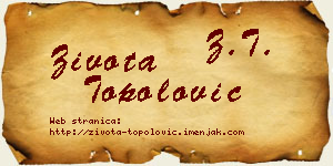 Života Topolović vizit kartica